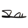 Ancient Greek Sandals Apli Eleftheria Crystal-embellished Leather Sandals In Black