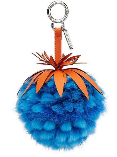 Fendi Blue Fur Pineapple Keychain
