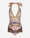 DOLCE & GABBANA PRINTED ONE-PIECE SWIMSUIT,O9A06JFPGRXHHI85