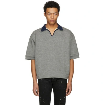 Fear Of God Contrast-trimmed Loopback Cotton-blend Jersey Polo Shirt In Grey