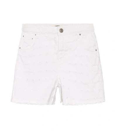 Isabel Marant Étoile Lilesibb High-rise Cotton-blend Denim Shorts In Ivory