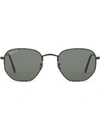 Ray Ban Ray-ban Mens Black Rb3548n Hexagonal Sunglasses In Black