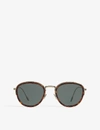 Emporio Armani Ar6068 Round-frame Sunglasses In Havana