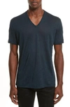 JOHN VARVATOS LINEN V-NECK T-SHIRT,K736T3 QL6