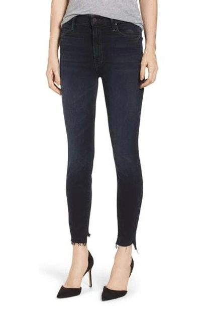 Mother The Looker Ankle Fray Skinny Jeans In Nighthawk