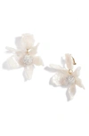 Lele Sadoughi Crystal Clip-on Drop Earrings In Mother Of Pearl