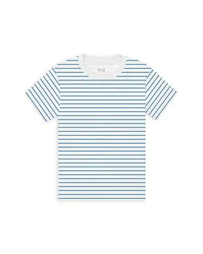 1212 Unisex Pima Cotton Tee - Little Kid In Marine Blue Stripe