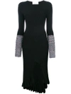 ESTEBAN CORTAZAR CONTRAST-CUFF MIDI DRESS,R8D1312638554