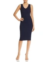 MICHAEL MICHAEL KORS V-NECK RIB-KNIT SWEATER DRESS,MU68W804NC