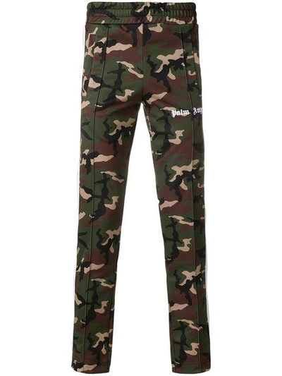 Palm Angels Camouflage Print Track Pants  In Grey