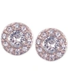 GIVENCHY SILVER-TONE SMALL CRYSTAL PAVE STUD EARRINGS