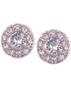 Givenchy Earrings, Rose Gold-tone Crystal Element Stud Earrings In Pink