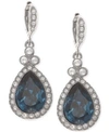 GIVENCHY PAVE & COLORED STONE DROP EARRINGS
