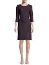 ST JOHN Metallic Quarter-Sleeve Sheath Dress,0400096936124