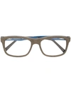 GOLD AND WOOD SQUARE SHAPED GLASSES,B1612607505