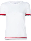 THOM BROWNE contrast trim T-shirt,FKA142B0021912614332