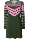 ALEXA CHUNG ALEXA CHUNG CHEVRON DETAIL DRESS - GREEN,1704KN14KNWO10412649178