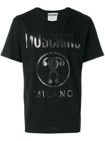 Moschino 双问号logo印花t恤 In Black