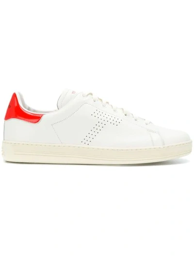 Tom Ford Contrasting Heel Counter Sneakers In White