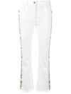 ETRO embroidered side panel cropped jeans,17978947212645521