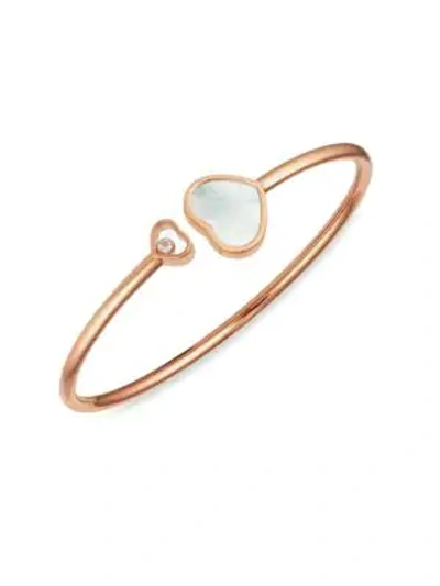 Chopard Happy Hearts 18k Rose Gold Mother-of-pearl & Diamond Bangle Bracelet