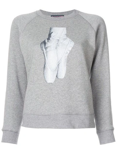 Alexa Chung Ballet Shoes Print Sweatshirt In Grey