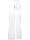 ALEXANDER WANG White pleated front trousers,1W484007R5 FB5220R18