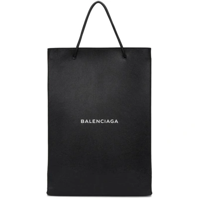 Balenciaga Men's Medium North-south Leather Tote Bag In Black