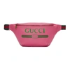 GUCCI Pink Leather Logo Fanny Pack