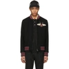 GUCCI GUCCI BLACK BEE BOMBER JACKET,496838 Z560H