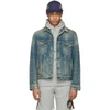 Gucci Tiger-embroidered Denim Jacket In 4271 Blue