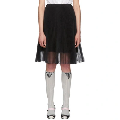 Prada Black Pleated Chiffon Skirt