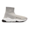 BALENCIAGA BALENCIAGA SILVER LUREX SPEED HIGH-TOP SNEAKERS,500592 W0680