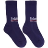 BALENCIAGA Blue Campaign Logo Socks,500812 372B4