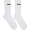 BALENCIAGA WHITE LOGO SOCKS,509884 472B4