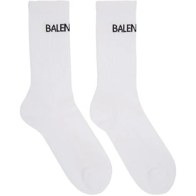 Balenciaga Logo Tennis Socks In White
