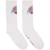 Palm Angels Adios Intarsia-slogan Socks In White Multi