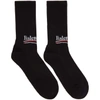 BALENCIAGA Black Campaign Logo Socks,507768 472B4
