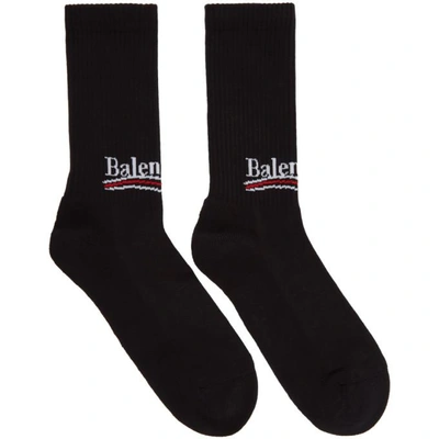 Balenciaga Black Campaign Logo Socks