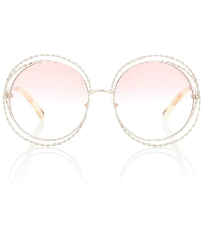 Chloé Carlina Round Sunglasses In Pink