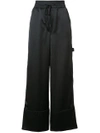 OFF-WHITE OFF-WHITE WIDE-LEG TROUSERS - BLACK,OWCF002R18748027030312621714