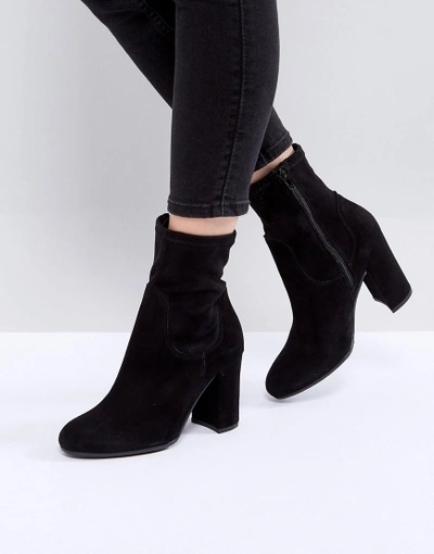 Dune London Oliah Suede Heeled Boots - Black
