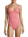 TORY BURCH One-Piece Gingham Swimsuit