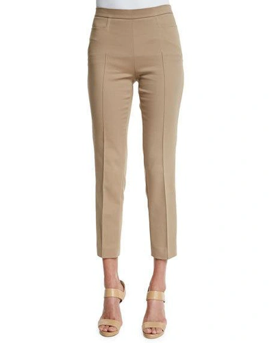 Akris Punto Franca Mid-rise Cropped Pants In Light Brown