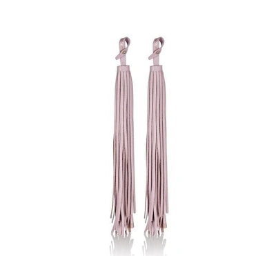 Meli Melo Leather Tassel Charm Wisteria In Pink