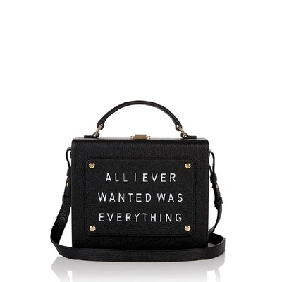 Meli Melo Art Bag  "all I Ever Wanted Is Everything" Olivia Steele Black Leather Bag For Women