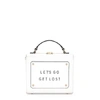 MELI MELO ART BAG  WHITE "LET'S GO GET LOST" OLIVIA STEELE BAG FOR WOMEN,AR01-147-TX-N