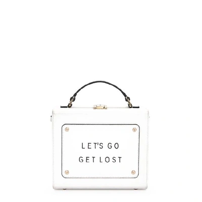 Meli Melo Art Bag  White "let's Go Get Lost" Olivia Steele Bag For Women