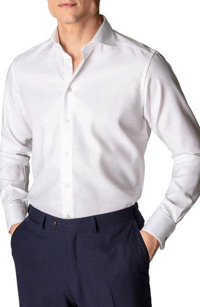 Eton Diagonal Weave Contemporary Fit Dress Shirt In White