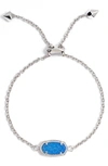 Kendra Scott Elaina Statement Bracelet In Cobalt Drusy/ Silver